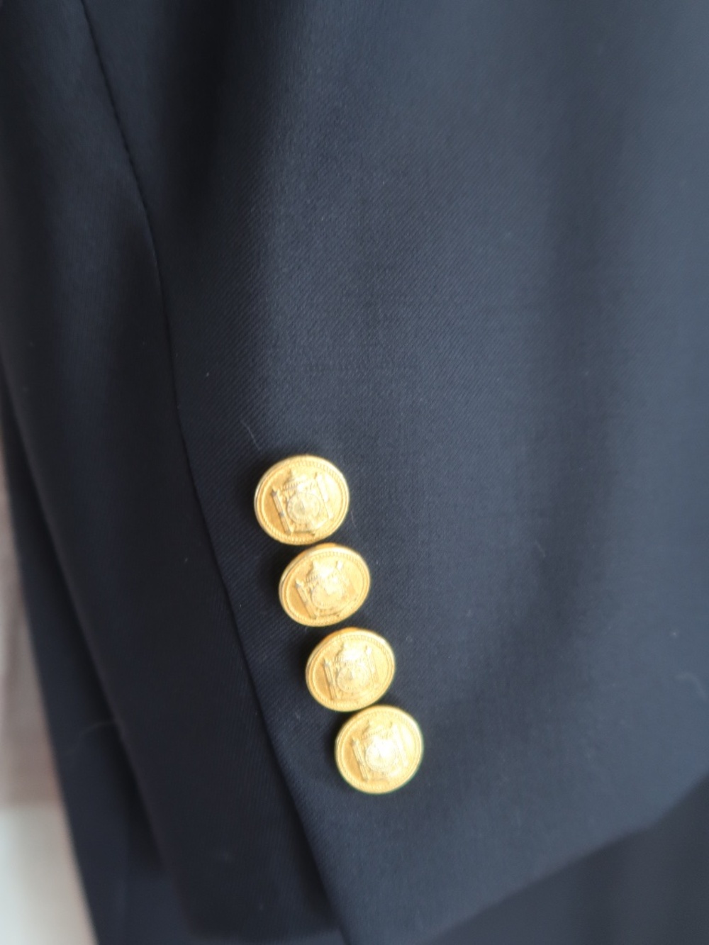 Old Money Empire Navy Blazer with Gold Buttons - VBC Super 110s Wool - Picture 3 of 8